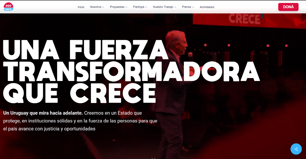 Political campaign website